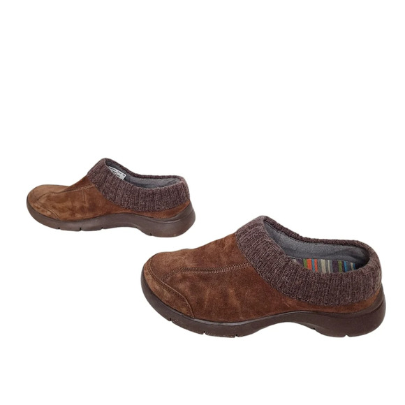 Dansko Women SZ 38/7.5 Eartha Brown Suede Slip-On Comfort Mules Clogs Shoes - Picture 1 of 15